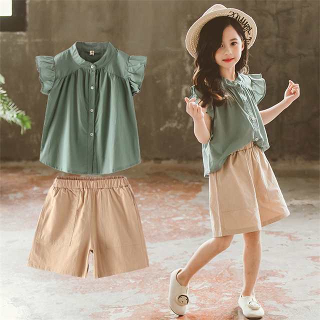 韓国子供服 女の子 夏服 セットアップ キッズ 半袖 tシャツ パンツ